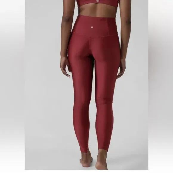 NWT New ATHLETA Elation Shine Tight Legging Metallic Decadent Red XS - Picture 2 of 4
